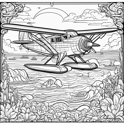 Airplanes coloring page, level 3 Detailed