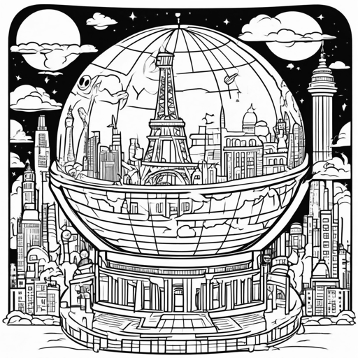 Around the World coloring page