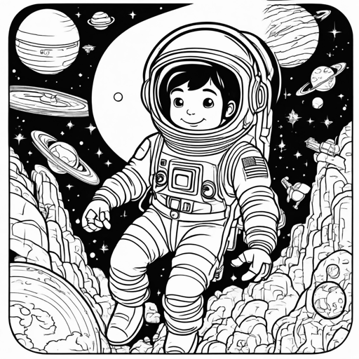 Astronauts coloring page