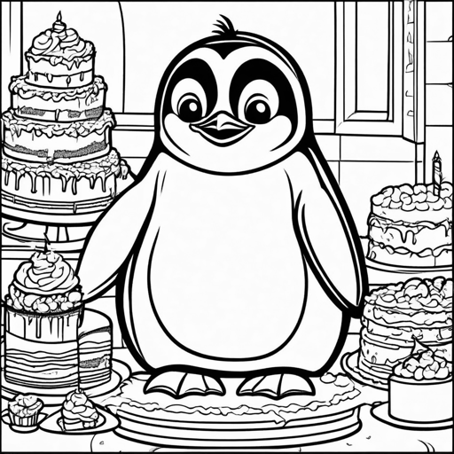Birthday coloring page, level 2 Fun
