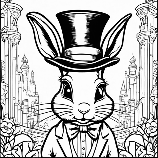Bunnies coloring page, level 2 Fun