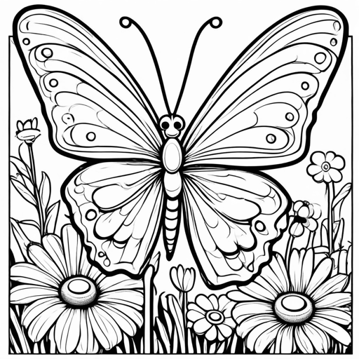 Butterflies & Bugs coloring page