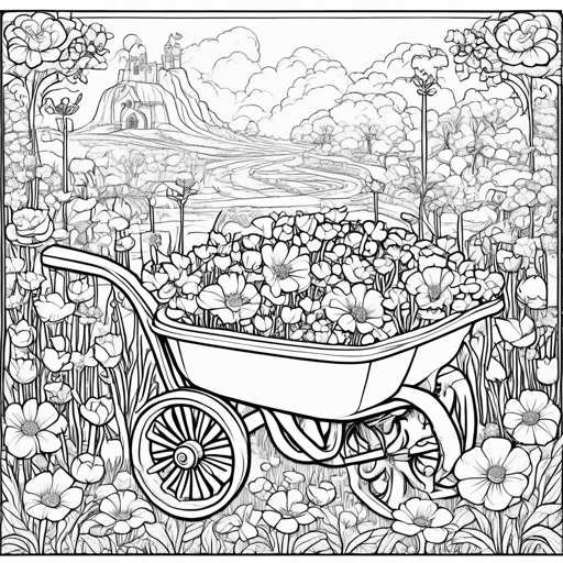 Flowers coloring page, level 3 Detailed
