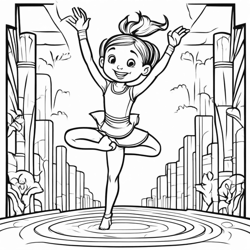 Gymnastics coloring page