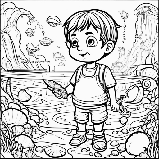 Ice Cream & Sun coloring page, level 2 Fun