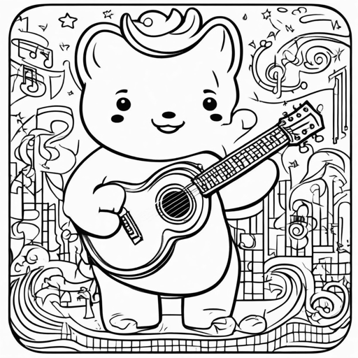 Instruments coloring page