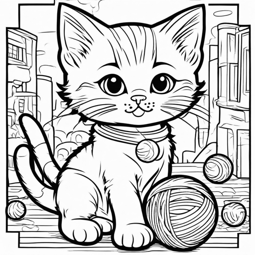 Kittens coloring page