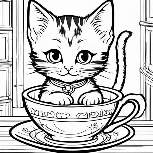 Free kitten coloring page