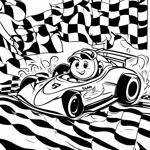 Race Cars coloring page