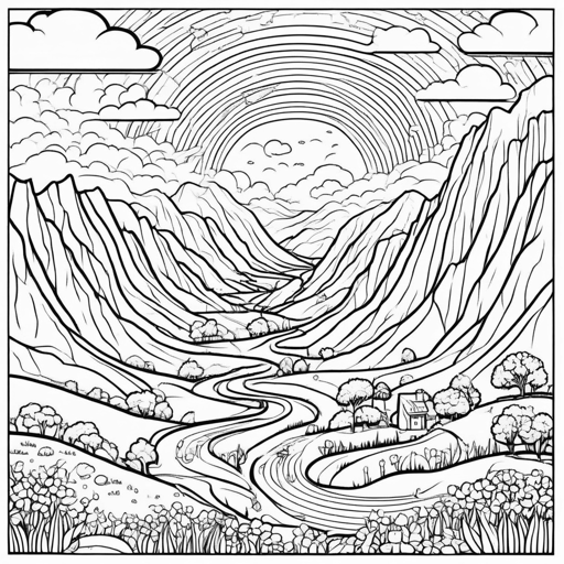 Rainbows coloring page
