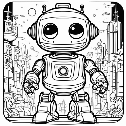 Robots coloring page