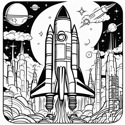 Rockets coloring page
