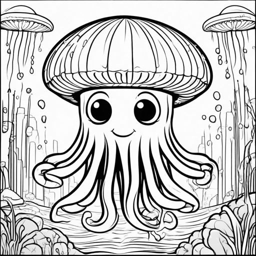 Sea Creatures coloring page, level 2 Fun