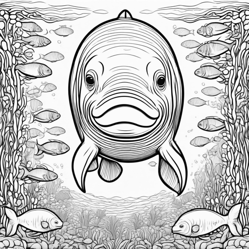 Sea Creatures coloring page, level 3 Detailed