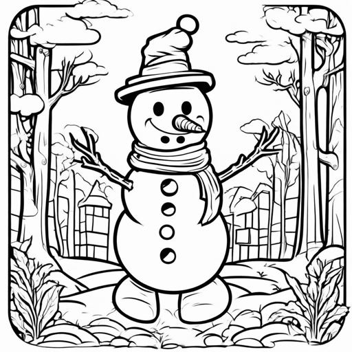 Snowmen coloring page